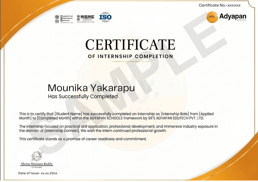 Internship Completion